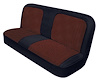 Bench Seat Upholstery with Open Backrest for 1967-1972 Chevrolet/GMC Standard Cab Truck [Red-Black Cloth, Black Oxen] - image 1