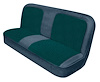 Bench Seat Upholstery with Open Backrest for 1967-1972 Chevrolet/GMC Standard Cab Truck [Blue-Black Cloth, Metallic Blue Oxen]