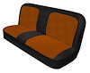 Bench Seat Upholstery with Open Backrest for 1967-1972 Chevrolet/GMC Standard Cab Truck [Orange-Black Cloth, Black Oxen] - image 1