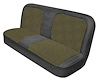 Bench Seat Upholstery with Open Backrest for 1967-1972 Chevy/GMC Standard Cab Truck [Gray-Light Gray Cloth, Charcoal Gray Oxen] - image 1