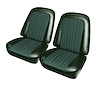 Front Buckets Upholstery for 1967-1972 Chevrolet/GMC Standard Cab Truck [Green-Black Cloth, Dark Green Oxen] - image 1