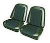 Front Buckets Upholstery for 1967-1972 Chevrolet/GMC Standard Cab Truck [Green-Black Cloth, Medium Green Oxen] - image 1