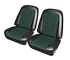 Front Buckets Upholstery for 1967-1972 Chevrolet/GMC Standard Cab Truck [Green-Black Cloth, Black Oxen] - image 1