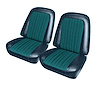 Front Buckets Upholstery for 1967-1972 Chevrolet/GMC Standard Cab Truck [Blue-Black Cloth, Dark Blue Oxen] - image 1