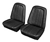 Front Buckets Seat Upholstery for 1969-1972 Chevrolet/GMC Standard Cab Truck [Madrid Vinyl, Black] - image 1