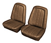 Front Buckets Seat Upholstery for 1969-1972 Chevrolet/GMC Standard Cab Truck [Madrid Vinyl, Light Saddle] - image 1