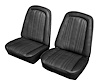 Front Buckets Seat Upholstery for 1969-1972 Chevrolet/GMC Standard Cab Truck [Black Madrid Vinyl, Black Velour Inserts] - image 1