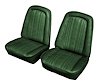 Front Buckets Seat Upholstery for 1969-1972 Chevy/GMC Standard Cab Truck [Dark Green Madrid Vinyl, Forest Green Velour Inserts] - image 1