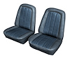 Front Buckets Seat Upholstery for 1969-1972 Chevy/GMC Standard Cab Truck [Medium Blue Madrid, Royal Blue Velour Inserts] - image 1