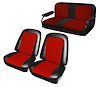 Front Buckets and Rear Bench Seat Upholstery for 1969-1972 Chevrolet Blazer  GMC Jimmy [Red-Black Cloth, Black Oxen] - image 1