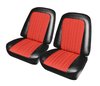 Front Buckets and Rear Bench Seat Upholstery for 1969-1972 Chevrolet Blazer  GMC Jimmy [Red-Black Cloth, Black Oxen] - image 2
