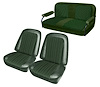 Front Buckets and Rear Bench Seat Upholstery for 1969-1972 Chevrolet Blazer  GMC Jimmy [Green-Black Cloth, Medium Green Oxen] - image 1