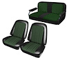 Front Buckets and Rear Bench Seat Upholstery for 1969-1972 Chevrolet Blazer  GMC Jimmy [Green-Black Cloth, Black Oxen] - image 1
