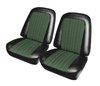 Front Buckets and Rear Bench Seat Upholstery for 1969-1972 Chevrolet Blazer  GMC Jimmy [Green-Black Cloth, Black Oxen] - image 2