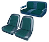 Front Buckets and Rear Bench Seat Upholstery for 1969-1972 Chevrolet Blazer  GMC Jimmy [Blue-Black Cloth, Metallic Blue Oxen] - image 1
