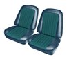 Front Buckets and Rear Bench Seat Upholstery for 1969-1972 Chevrolet Blazer  GMC Jimmy [Blue-Black Cloth, Metallic Blue Oxen] - image 2
