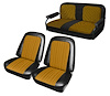 Front Buckets and Rear Bench Seat Upholstery for 1969-1972 Chevrolet Blazer  GMC Jimmy [Yellow-Black Cloth, Black Oxen] - image 1
