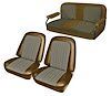 Front Buckets and Rear Bench Seat Upholstery for 1969-1972 Chevrolet Blazer  GMC Jimmy [Brown-Tan Cloth, Saddle Oxen] - image 1