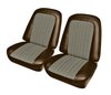 Front Buckets and Rear Bench Seat Upholstery for 1969-1972 Chevrolet Blazer  GMC Jimmy [Brown-Tan Cloth, Dark Brown Oxen] - image 2