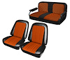 Front Buckets and Rear Bench Seat Upholstery for 1969-1972 Chevrolet Blazer  GMC Jimmy [Orange-Black Cloth, Black Oxen] - image 1