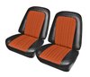 Front Buckets and Rear Bench Seat Upholstery for 1969-1972 Chevrolet Blazer  GMC Jimmy [Orange-Black Cloth, Black Oxen] - image 2