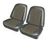 Front Buckets and Rear Bench Seat Upholstery for 1969-1972 Chevy Blazer/GMC Jimmy [Gray-Light Gray Cloth, Charcoal Gray Oxen] - image 2