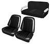 Front Buckets and Rear Bench Seat Upholstery for 1969-1972 Chevrolet Blazer  GMC Jimmy [Black Madrid, Black Velour Inserts] - image 1