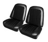 Front Buckets and Rear Bench Seat Upholstery for 1969-1972 Chevrolet Blazer  GMC Jimmy [Black Madrid, Black Velour Inserts] - image 2