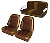 Front Buckets and Rear Bench Seat Upholstery for 1969-1972 Chevy Blazer/GMC Jimmy [Saddle Madrid, Walnut Brown Velour] - image 1