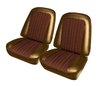 Front Buckets and Rear Bench Seat Upholstery for 1969-1972 Chevy Blazer/GMC Jimmy [Saddle Madrid, Walnut Brown Velour] - image 2