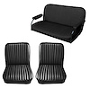Front Utility Buckets and Rear Bench Seat Upholstery for 1969-1972 Chevrolet Blazer  GMC Jimmy [12 Vertical Pleats, Black] - image 1