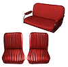 Front Utility Buckets and Rear Bench Seat Upholstery for 1969-1972 Chevrolet Blazer  GMC Jimmy [12 Vertical Pleats, Red] - image 1