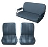 Front Utility Buckets and Rear Bench Seat Upholstery for 1969-1972 Chevrolet Blazer/GMC Jimmy [12 Vertical Pleats, Medium Blue] - image 2