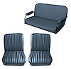 Front Utility Buckets and Rear Bench Seat Upholstery for 1969-1972 Chevrolet Blazer/GMC Jimmy [4 Vertical Pleats, Medium Blue] - image 1