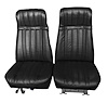 High Back Front Buckets Seat Upholstery for 1973-1987 Chevy Blazer/GMC Jimmy [Black Madrid, Black Oxen] - image 1