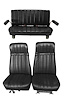 High Back Front Buckets/Rear Bench Seat Upholstery for 1973-1987 Chevy Blazer/GMC Jimmy [Black Madrid, Black Oxen] - image 1