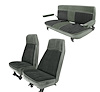High Back Front Buckets/Rear Bench Seat Upholstery for 1973-1987 Chevy Blazer/GMC Jimmy [Light Gray Montana, Charcoal Velour]