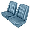 Low Back Front Buckets Seat Upholstery for 1973-1987 Chevy Blazer/GMC Jimmy [Light Blue Madrid Vinyl, Light Blue Oxen] - image 1
