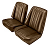 Low Back Front Buckets Seat Upholstery for 1973-1987 Chevy Blazer/GMC Jimmy [Dark Saddle Madrid Vinyl, Dark Saddle Oxen] - image 1