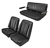 Low Back Front Buckets/Rear Bench Seat Upholstery W/O Seat Belt Cutouts for 1973-1987 Chevy/GMC Blazer [Black, Black]