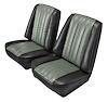Low Back Front Buckets Seat Upholstery for 1973-1987 Chevy Blazer/GMC Jimmy [Black Madrid, Silver Regal Velour] - image 1