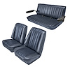 Low Back Front Buckets/Rear Bench Seat Upholstery W/O Seat Belt Cutouts for 1973-1987 Chevy Blazer/GMC Jimmy [Navy Blue, Blue] - image 1