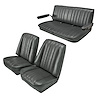 Low Back Front Buckets/Rear Bench Seat Upholstery W/O Seat Belt Cutouts for 1973-1987 Chevy Blazer/GMC Jimmy [Charcoal] - image 1