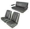 Low Back Front Buckets/Rear Bench Seat Upholstery W/O Seat Belt Cutouts for 1973-1987 Chevy Blazer [Light Gray, Charcoal] - image 1