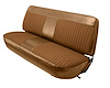 Front Bench Seat Upholstery for 1973-1979 Ford F-100/F-150/F-250/F-350 Truck [Camel Madrid/Camel Enclore Velour Cloth] - image 1