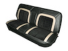 Front Bench Seat Upholstery for 1973-1979 Ford F-100/F-150 Truck [Charcoal w/Charcoal Insert w/White Corinthian Vinyl] - image 1