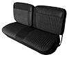 Front and Rear Bench Seat Upholstery Fits Select 1973-1986 Ford Truck Ext./Super Cab Truck [Black Sierra/Black Cloth] - image 1