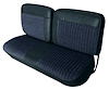 Front and Rear Bench Seat Upholstery Fits Select 1973-1986 Ford Truck Ext./Super Cab Truck [Dark Blue Sierra/Indigo Blue Cloth] - image 1