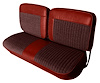 Front and Rear Bench Seat Upholstery Fits Select 1973-1986 Ford Truck Ext./Super Cab Truck [Dark Red Sierra/Currant Cloth] - image 1