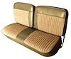 Front and Rear Bench Seat Upholstery Fits Select 1973-1986 Ford Truck Ext./Super Cab Truck [Palomino Sierra/Oak Cloth] - image 1